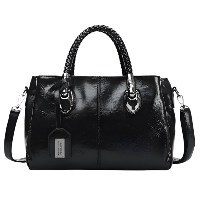 Vintage Oil Wax Leather Luxury Handbag for Women – Elegant Retro Shoulder Bag