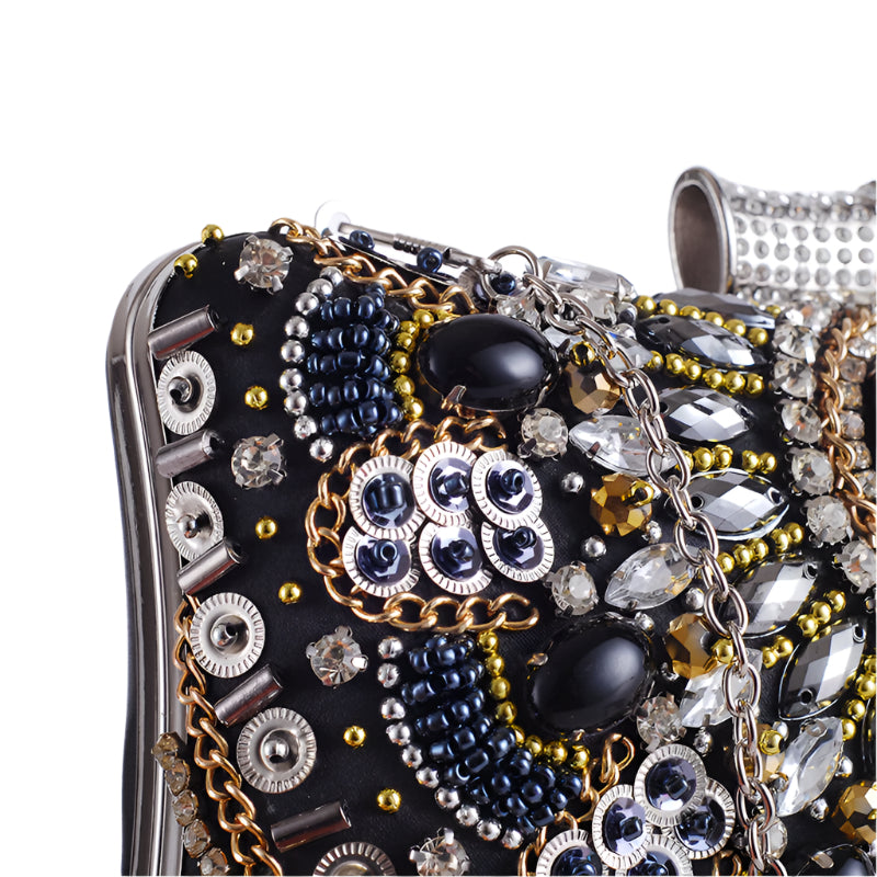 Elegant Handmade Beaded Clutch – Vintage-Inspired Evening Bag for Women
