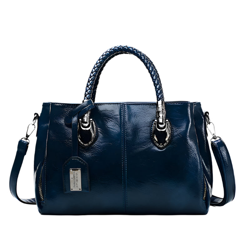 Vintage Oil Wax Leather Luxury Handbag for Women – Elegant Retro Shoulder Bag