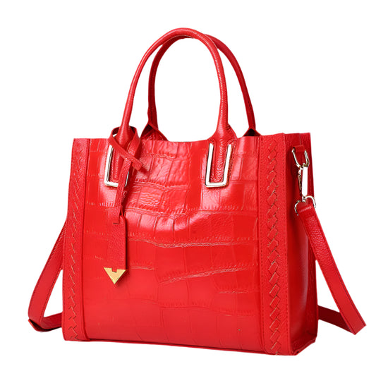 Elegant Woven Leather Handbag – Timeless Design for Modern Women