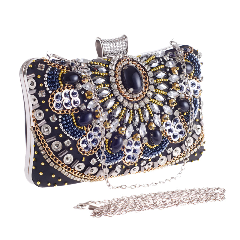 Elegant Handmade Beaded Clutch – Vintage-Inspired Evening Bag for Women
