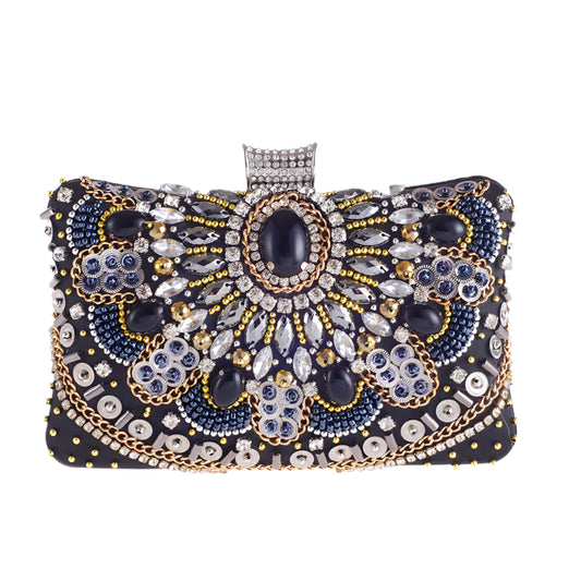 Elegant Handmade Beaded Clutch – Vintage-Inspired Evening Bag for Women