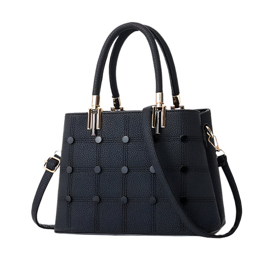 Starstripe Rivet Accent Canvas Handbag – Chic & Spacious Everyday Tote